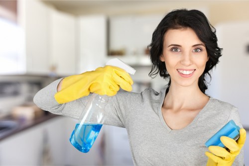Hot water extraction cleaning equipment used on carpet